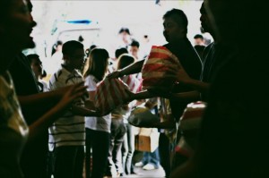 The week-long suspension of classes meant work, not play, for students helping out at the Church of the Risen Lord in UP Diliman. Around the metro, schools and institutions are also busy with relief operations. Photo by Joseph Pascual.