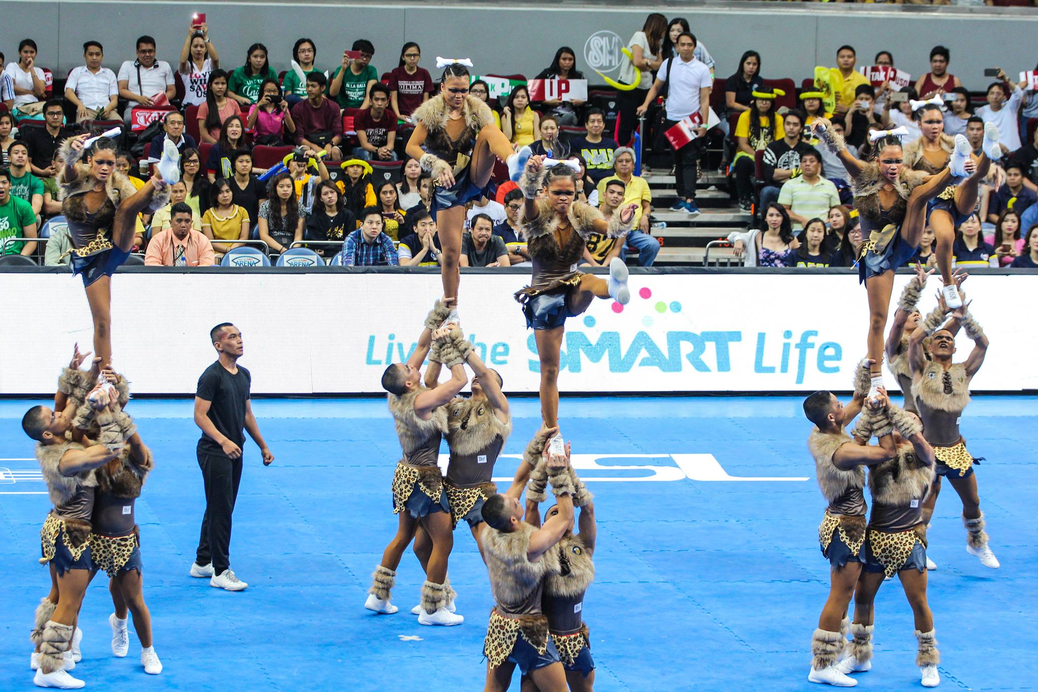 NU bagged their three-consecutive championship titles in the UAAP Cheerdance competition. Judges gave them 688 points.